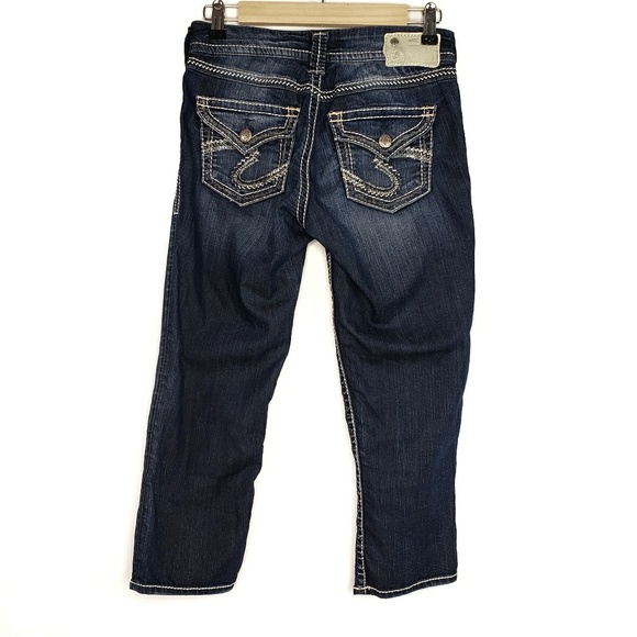 Silver Jeans Denim - Silver Jean's Suki Flap Capri Stretch Dark Wash